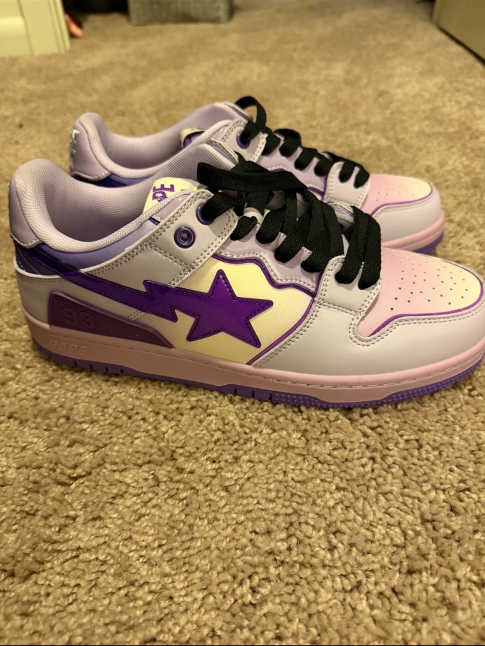Bape Men Purple Lavender Star Low-Top Sneakers